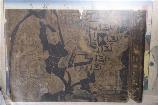 A group of assorted Japanese woodblock prints, unframed